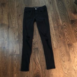 American Eagle Black Distressed Jeans